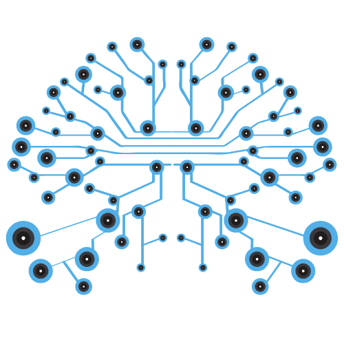 Image of a neural network shaped as a brain